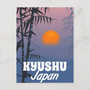 Postal Poster de viajes de cosecha de Kyushu Japan