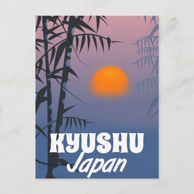 Postal Poster de viajes de cosecha de Kyushu Japan (Anverso)
