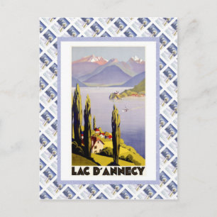 Postal Poster de viajes de cosecha, Lac d'Annecy
