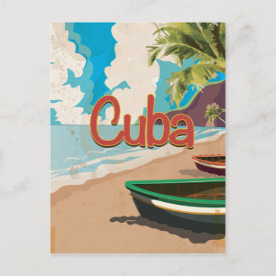 Postal Poster de Viajes de Cuba Vintage