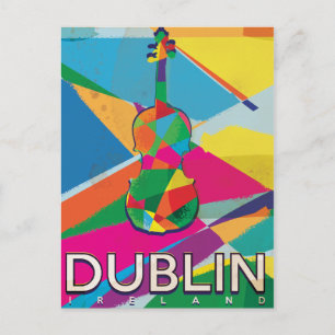 Postal Poster de Viajes de Dublin Ireland Vintage