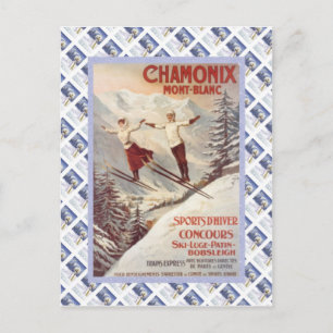 Postal Poster de viajes de época, Chamonix, Mont Blanc,