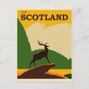 Postal Poster de Viajes de Escocia Vintage