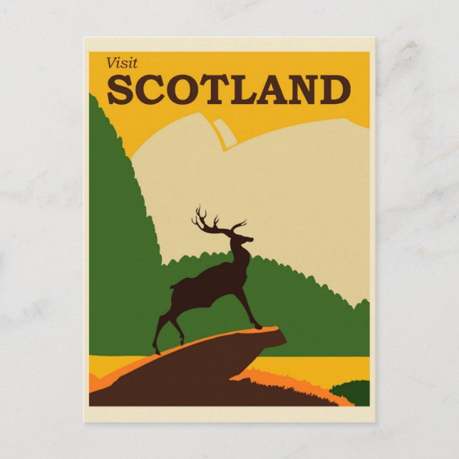 Postal Poster de Viajes de Escocia Vintage (Anverso)