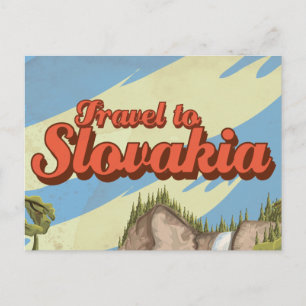 Postal Poster de Viajes de Eslovaquia Vintage