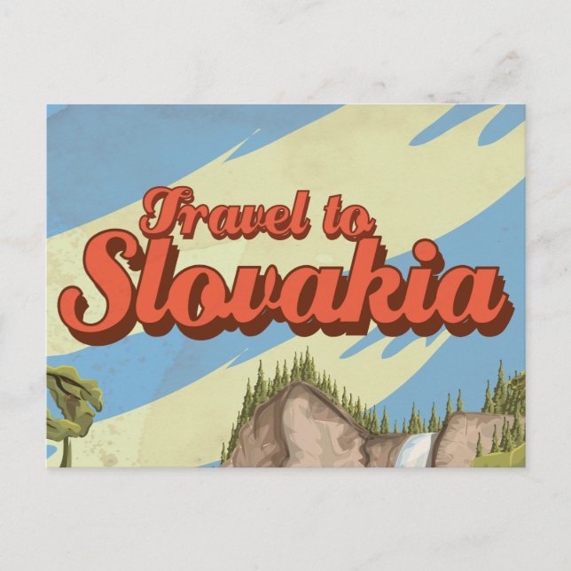 Postal Poster de Viajes de Eslovaquia Vintage (Anverso)