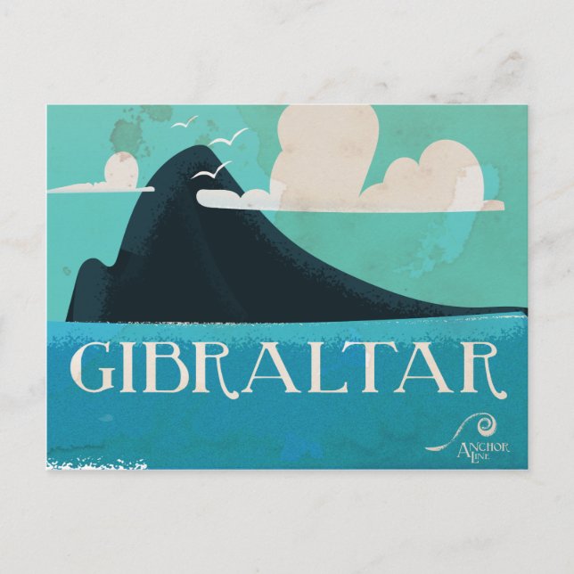 Postal Poster de viajes de Gibraltar (Anverso)