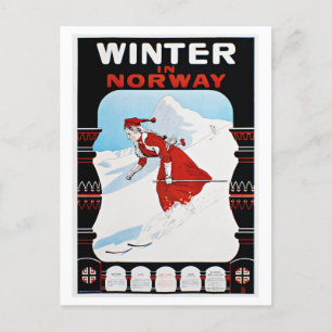 Postal Poster de Viajes de Invierno en Noruega