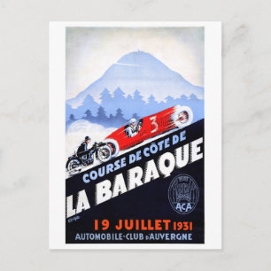 Postal Poster de viajes de la Carreras francesa restaurad