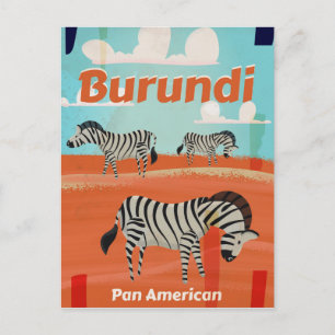 Postal Poster de viajes de la cosecha de Burundi