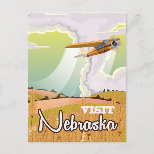 Postal Poster de viajes de la cosecha de Nebraska (Anverso)