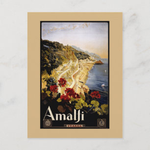 Postal Poster de Viajes de la Costa Amalfitana