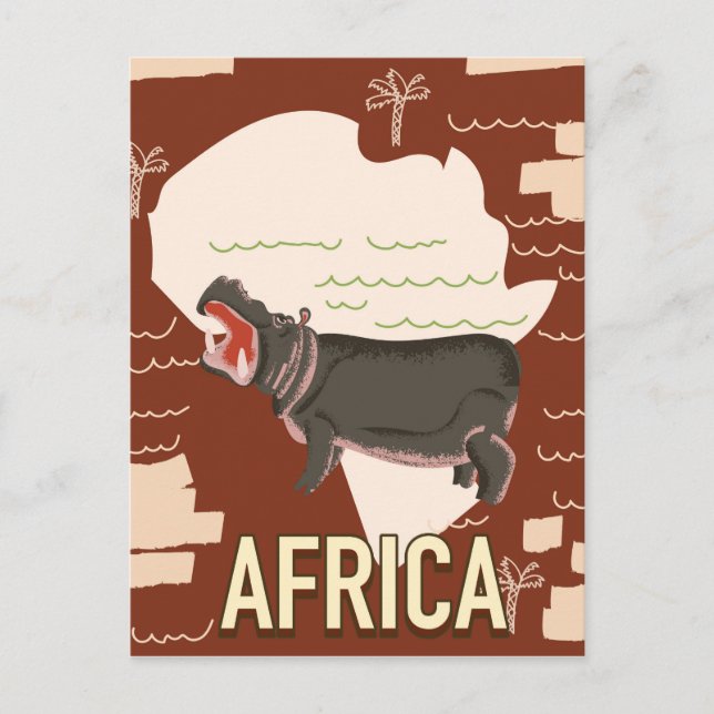 Postal Poster de viajes de la época africana. (Anverso)