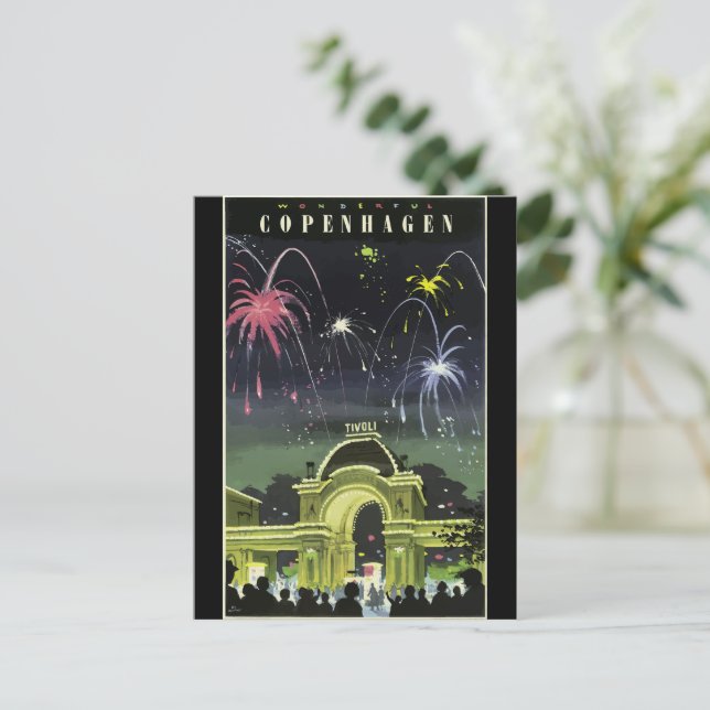 Postal Poster de viajes de la época de Copenhague, (Anverso de pie)