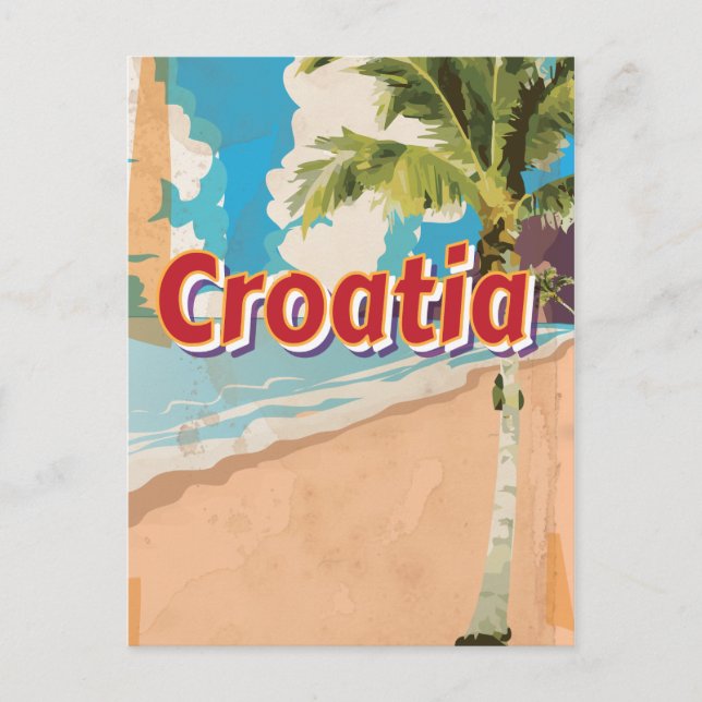 Postal Poster de viajes de la época de Croacia (Anverso)