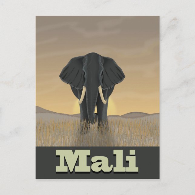 Postal Poster de viajes de la época de Mali (Anverso)