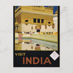 Postal Poster de viajes de la India restaurado