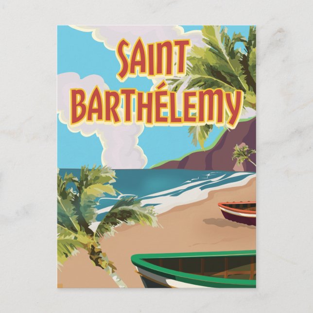 Postal Poster de Viajes de la Isla de San Bartolomé (Anverso)