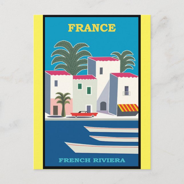 Postal Poster de Viajes de la Riviera Francesa (Anverso)