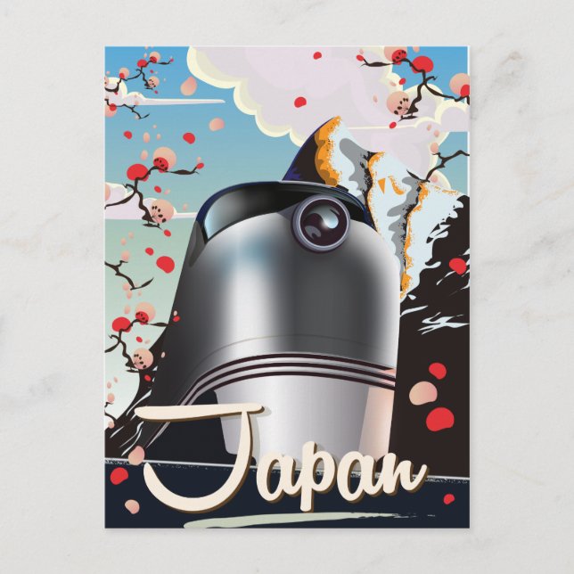Postal Poster de viajes de la vieja usanza de Japón. (Anverso)