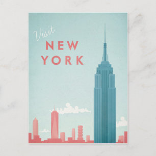 Postal Poster de Viajes de la Viñeta de Nueva York - Post