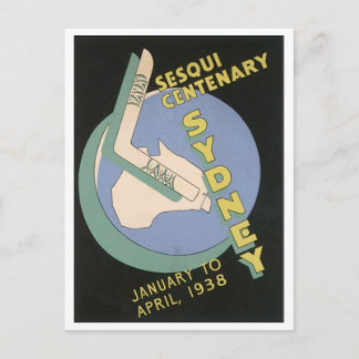 Postal Poster de Viajes de la Viñeta de Sídney, Sesqui Ce
