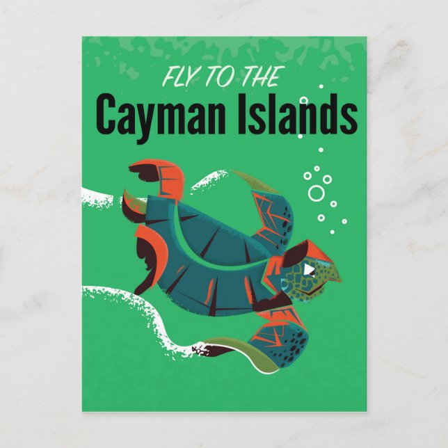 Postal Poster de viajes de las Islas Caimán (Anverso)