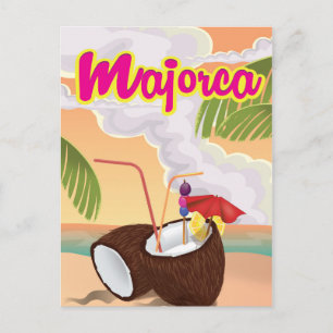 Postal poster de viajes de mallorca vintage.