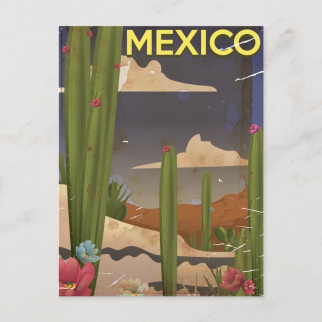 Postal Poster de Viajes de México Vintage. (Anverso)