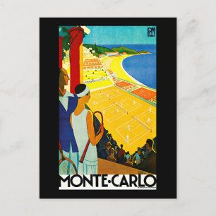 Postal Poster de Viajes de Monte Carlo Vintage