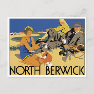 Postal Poster de Viajes de North Berwick Vintage