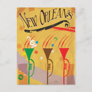 Postal Poster de Viajes de Nueva Orleans Vintage