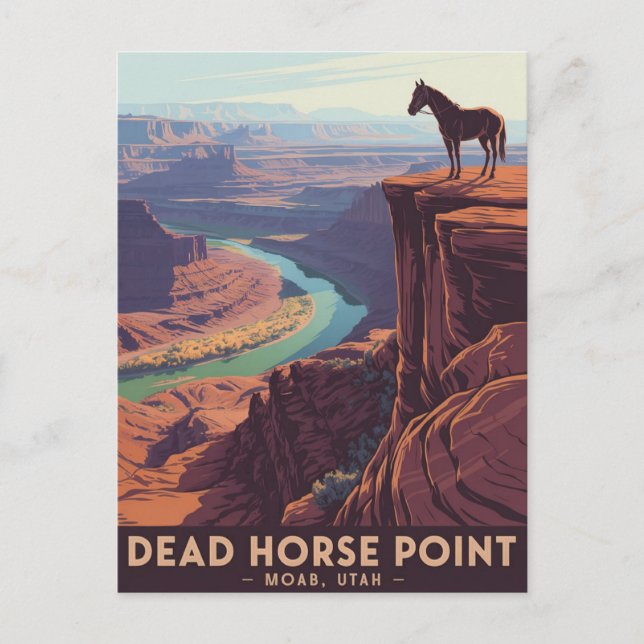 Postal Poster de Viajes de Punto de Caballo Muerto (Anverso)