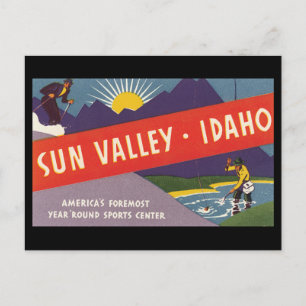 Postal Poster de Viajes de Sun Valley Idaho_Vintage