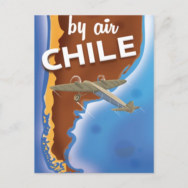 Postal Poster de Viajes de Viaje de Chile (Anverso)