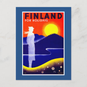 Postal Poster de Viajes de Viaje de Finlandia