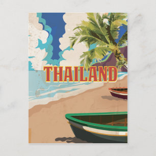 Postal Poster de Viajes de Viaje de Tailandia