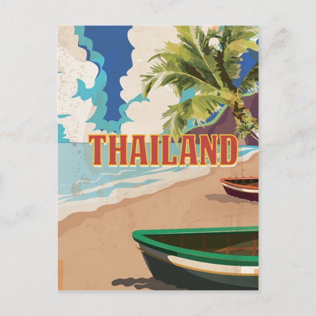 Postal Poster de Viajes de Viaje de Tailandia (Anverso)