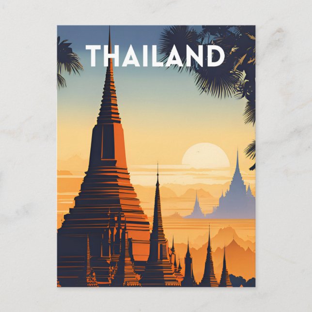 Postal Poster de Viajes de Viaje de Tailandia (Anverso)