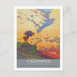 Postal Poster de Viajes de Vintage, California