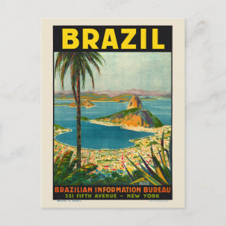 Postal Poster de Viajes de Vintage de Brasil 1940