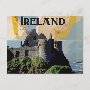 Postal Poster de viajes de vintage de Irlanda