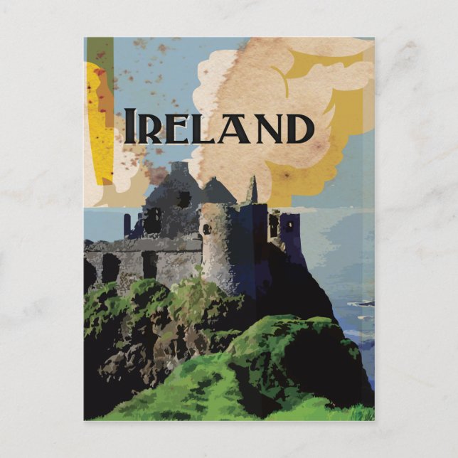 Postal Poster de viajes de vintage de Irlanda (Anverso)