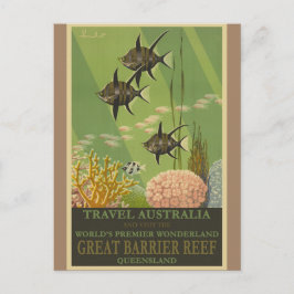 Postal Poster de viajes de vintage de la Gran Barrera de