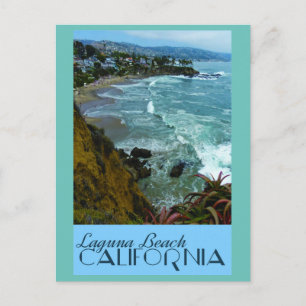 Postal Poster de Viajes de Vintage de Laguna Beach Califo
