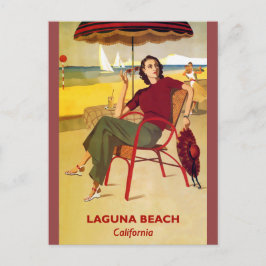 Postal Poster de Viajes de Vintage de Laguna Beach Califo