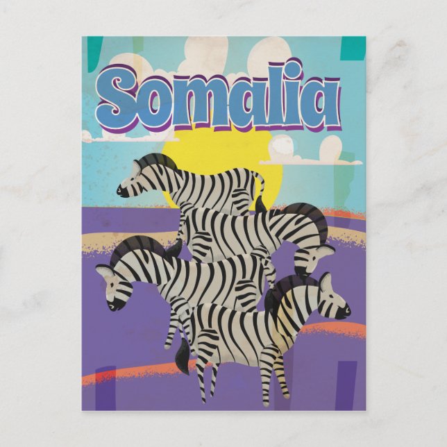 Postal Poster de Viajes de Vintage de Somalia (Anverso)