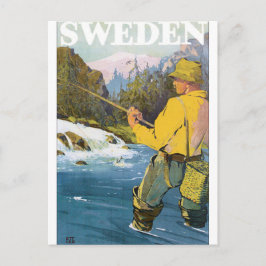 Postal Poster de Viajes de Vintage de Suecia