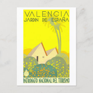 Postal Poster de Viajes de Vintage para Valencia, España,