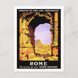 Postal Poster de Viajes de Vintage, Roma